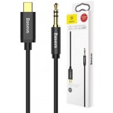 Laidas USB C - 3.5mm (K-K) 1.2m juodas (black) Baseus CAM01-01